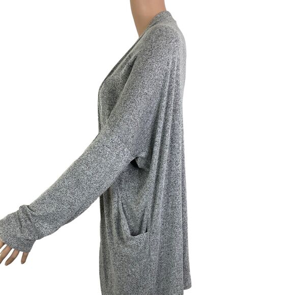 Lilyful Sweater Womens Large Open Front Long Cardigan Gray Stretch - Picture 7 of 11